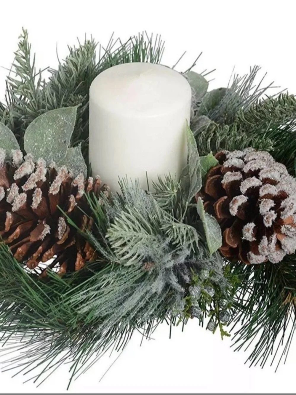 Frosted Pinecone Holiday Wreath - Green